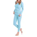 Produktbild: MT Damen Ski- & Thermowäsche Set - warme Unterwäsche Langarm mit weicher Innenseite - Ice Blue L