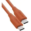 Produktbild: InLine® USB 2.0 Kabel, USB-C Schnellladekabel 100W, Papaya, 1m Kabel USB & Lightning USB 2.0