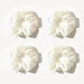 Produktbild: townssilk Silk Skinnie Hair Bobbles Haargummis, 100% reine Maulbeerseide, 22 Momme, haarfreundlich, luxuriös, elastisch, 4 Haargummis, Farbe: Weiß, 4 Stück