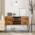 Produktbild: COSTWAY Sideboard Küchenschrank Holz mit Türen, Küchenkommode Metallrahmen, Buffetschrank Aufbewahrungsschrank Beistellschrank Weinschrank 120 x 40 x 85 cm
