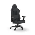 Produktbild: Corsair TC100 Relaxed-Gaming-Stuhl – Stoff – Vom Rennsport inspiriertes Design – Lendenkissen – Abnehmbares Nackenkissen aus Memory-Schaumstoff – Verstellbare Armlehnen – Grau und Schwarz