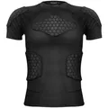 Produktbild: Zicac Sports Compression Shirt, Atmungsaktiv Stoßschutz Sport Tshirts Herren, Rundumschutz Kompressionsshirt Herren für Fußball Basketball Paintball Rugby Radfahren Curling Baseball