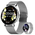 Produktbild: Smartwatch Damen Herren mit Telefonfunktion, 1,28 Zoll HD Voll Touchscreen, Armbanduhr mit Menstruationszyklus Schlafmonitor IP67 für iOS Android - Silber
