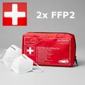 Produktbild: Auto Verbandtasche Verbandszeug DIN NORM Verbandskasten WALSER mit 2x FFP2