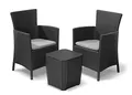 Produktbild: Allibert Balkonmöbelset, Rattan, Iowa Balcony, Grau, 3-teilige Set Balkonmöbel Rattan, platzsparend