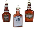 Produktbild: Kaemingk Christbaumschmuck Spirituosen Glas 9cm - 3er Set Figuren zum Aufhängen Weihnachtsbaum Anhänger für Weihnachten - Christbaumanhänger & Weihnachtsbaumschmuck - Alkohol Flaschen Braun