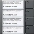 Produktbild: Siedle Tastenmodul TM 612-4 DG 038765 | Klingelmodul 4-fach | 1+n-System | Namensschild | Unterputz/Aufputz | dunkelgrau