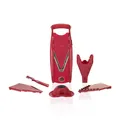 Produktbild: Börner V5 PowerLine Plus Set Gemüsehobel, Obst- & Gemüseschneider mit Fruchthalter, Scheibeneinschub, Sparschäler, 10 Schnittarten, 6 tlg. Set, Rot