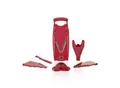 Produktbild: Börner V5 PowerLine Plus Set Gemüsehobel, Obst- & Gemüseschneider mit Fruchthalter, Scheibeneinschub, Sparschäler, 10 Schnittarten, 6 tlg. Set, Rot