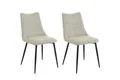 Produktbild: byLIVING Esszimmerstuhl 2er Set Carlo/Webstoff Taupe/Gestell Metall schwarz/Küchenstuhl / 4-Fuß-Stuhl/Polsterstuhl/B 59, H 88, T 47 cm