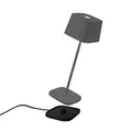 Produktbild: Zafferano - Ofelia Pro Kabellose LED-Tischleuchte aus Aluminium, dimmbar, IP65-Schutz, Indoor/Outdoor Benutzung, EU-Stecker - Höhe: 29cm (Dunkelgrau), LD0870N3 [Energieklasse A+++]