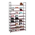 Produktbild: Relaxdays XXL Schuhregal Stecksystem, 10 Ebenen, für 50 Paar Schuhe, Stoff Schuhständer HBT 176,5x99x29,5 cm, bordeaux