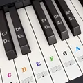 Produktbild: Fansjoy Klavier Keyboard Aufkleber für 37/49/54/61/88 Weiße und Schwarze Tasten, Bunt Noten-Aufkleber Klaviertasten Aufkleber für Kinder und Anfänger, Transparent Entfernbar
