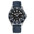 Produktbild: MIDO Ocean Star GMT – Schweizer Automatikuhr für Herren – 44 mm Edelstahlgehäuse mit drehbarer Lünette, Schwarz auf blauem Stoff, Taucheruhr