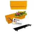 Produktbild: BURI 6 Euro-Paletten Blumenkästen-Einsätze inkl. Bewässerungsmatte | mit Hängesystem zum Einhängen | 37,3cm Gelb | Pflanzkasten für Europalette Palette | Balkonkasten | Blumentopf | sehr stabil