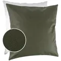 Produktbild: Kisska Dekokissen Kissenhülle KUMO atmungsaktive Kunstleder Kissenbezug Zierkissen, Kissenüberzug mit Füllung Leder-Optik UNI 60x60cm Einfarbig Grün grün eckig mit Füllung | 60 cm x 60 cm