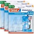 Produktbild: Tesa - Powerstrips deco Haken small im 3er Pack - Klebehaken für Deko an Glas und Spiegel - bis zu 200 g Haltekraft - 3 x 5 Haken