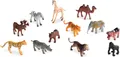 Produktbild: Terra 60-teilig Tierfiguren Sammlung Wildtiere Spielzeug Set – Löwe, Tiger, Zebra, Nilpferd, Elefant, Elch, Kamel und mehr – ab 3 Jahren, 2