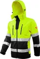 Produktbild: ACE Neon Warnschutz-Jacke - starke Softshell-Warnjacke inkl. Reflektoren und abnehmbarer Kapuze - EN ISO 20471 - Gelb - XXL