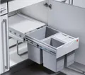 Produktbild: Hailo Tandem Mülleimer Küche Einbau 40cm Schrank Trennsystem 3 Fächer Bioeimer