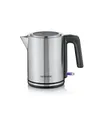 Produktbild: SEVERIN Wasserkocher 1L, elektrischer Wasserkocher mit Wasserstandsanzeige, Kalkfilter, XXL-Öffnung, leistungsstark & kompakt, 100% BPA-frei, 2.400 W, silber-schwarz/Edelstahl, WK 3489