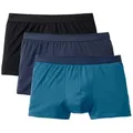 Produktbild: CALIDA Herren Boxershorts, 3er Pack - Natural Benefit, Elastikbund, Single Jersey Schwarz/Blau M (50)