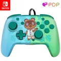 Produktbild: PDP Gaming Faceoff Deluxe+ verkabelt Switch Pro Controller - Animal Crossing - Tom Nook - Blau / Grün - Offiziell Lizenziert durch Nintendo - Customizable buttons and paddles - Ergonomic Controllers