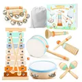 Produktbild: Musikinstrumente für Kinder- Miljgte Montessori Spielzeug ab 1 Jahr Holzspielzeug Trommel Xylophon Percussion Instrumente Baby Musikspielzeug Geburtstagsgeschenk für Kinder ab 3 Jahre
