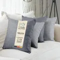 Produktbild: Monsera Kissen 40x40 4er Set, Sofakissen mit Füllung und Bezug, weiche Couchkissen, Dekokissen, edler Polsterstoff, leicht glänzend und strukturiert, Luxus Sofakissen inkl. Kissenfüllung (Grau)