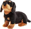Produktbild: Uni-Toys Kuscheltier Dackel - mit/ohne Leine - 27 cm (Länge) - Plüsch-Hund - Plüschtier, zu 100 % recyceltes Füllmaterial