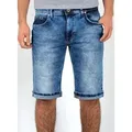 Produktbild: ESRA Jeansshorts Herren kurze Jeanshose mit Stretch Jeans Shorts Hose Herren Jeans Shorts Sommerhose kurze Jeans Herren Capri Jeans Stretch blau W44
