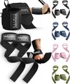 Produktbild: Handgelenk Bandagen Gym + Zughilfen Krafttraining (2er Set) – Lifting Straps & Wrist Wraps – Zughilfe & Griffhilfen für Bodybuilding & Kraftsport – Fitness Zubehör für Frauen & Herren