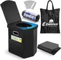 Produktbild: Campingtoilette Faltbar 42cm Sitzhöhe Leder 200kg für Zelt Wohnmobil Notfall