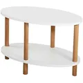 Produktbild: [en.casa] Couchtisch, Weiß, Holzwerkstoff, Holz, Buche, Oval,Oval, 44x43x70 cm, Wohnzimmer, Wohnzimmertische, Couchtische