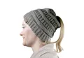 Produktbild: cosey Strickmütze Pferdeschwanz-Mütze mit Zopfloch für Damen und Mädchen (gesprenkelt oder einfarbig)
