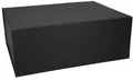 Produktbild: ideas in boxes Premium Geschenkbox mit Deckel, faltbar, Geschenkkarton, Magnetbox, Geschenkverpackung für Weihnachten & Geburtstag, Magnetfaltbox, Schwarz matt Naturpapier, 40x30x15cm