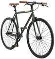 Produktbild: BIKESTAR Singlespeed 700C 28 Zoll City Stadt Fahrrad Fixie | 53 cm Rahmen Rennrad Retro Vintage Herren Damen Rad | Grün & Beige | Risikofrei Testen