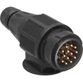 Produktbild: Wiltec - Anhänger Stecker 13-polig 12v, Nylon Adapter Für Pkw Anhänger, Anhängerkupplung Steckanschluss, Anhängersteckdose