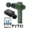 Produktbild: SPORTINATOR® Level Up Massagepistole inkl. verschiedener Aufsätze und Tragetasche, elektrisches Handmassagegerät mit USB-C-Anschluss und LCD-Touchscreen (Grün)