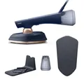 Produktbild: Philips OneTurn, 2-in-1 Bügeleisen & Steamer mit drehbarem Kopf, Einfach losbügeln – kein Brett, 45 g/min Dauerdampf, Energieeffizient 1800 W, Dunkelblau (GC215/20)
