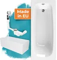 Produktbild: Calmwaters® Badewanne Komplettset 180x80 cm mit Wannenträger & Ablaufgarnitur, Set Acryl-Badewanne rechteckig, Original Rechteckbadewanne 180 x 80 cm, Weiß