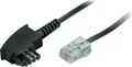 Produktbild: S-Impuls Telefonkabel TAE-F S bis RJ-45 M 2 m flach Schwarz (TC-70002-2)