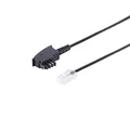 Produktbild: TAE-F-Stecker auf RJ 45 Stecker, A-4, B-5, 2,0 m 2m DSL Splitter- / NTBA-Kabel * TAE-F Stecker / Western Stecker mit versetzter Klinke schwarz