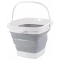 Produktbild: König Design Faltbarer Eimer - Platzsparend & Robust - BPA-frei, Ergonomischer Griff - Haushalt, Outdoor (Grau, 10 Liter)