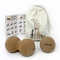 Produktbild: Reelax.me Faszien-Set aus Faszienball Massageball & Duoball aus natürlichem Kork, plastikfrei in Baumwolltasche, ideal für Rücken, Nacken, Füße, Lama-Geschenk Selfcare