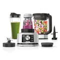 Produktbild: Ninja Foodi Power Nutri Mixer Smoothie Maker 3-in-1, dicke Aufstriche & gefrorene Getränke, Automatikprogramme, 2,1L Krug, 700ml Becher & 400ml Schüssel mit Power-Rührer, 1200W, Silber CB350EU