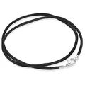 Produktbild: MATERIA Damen Halsband Samt schwarz Textil 2mm 925 Silber Karabiner 8 Längen #K26, Länge Halskette:42 cm