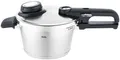 Produktbild: Fissler Schnellkochtopf Vitavit® Premium Edelstahl Dampfkochtopf mit Einsatz Induktion, Edelstahl 18/10 (3-tlg), Verriegelungsanzeige, Einstellbares Abdampfen, Einstellbare Kochstufen