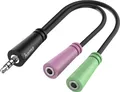 Produktbild: Audio-Adapter, 4pol. 3,5-mm-Klinke-Stecker - 2x 3pol. 3,5-mm-Klinke-He