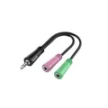Produktbild: Hama Audio-Adapter, 4pol. 3,5-mm-Klinke-Stecker - 2x 3pol. 3,5-mm-Klinke-Headset